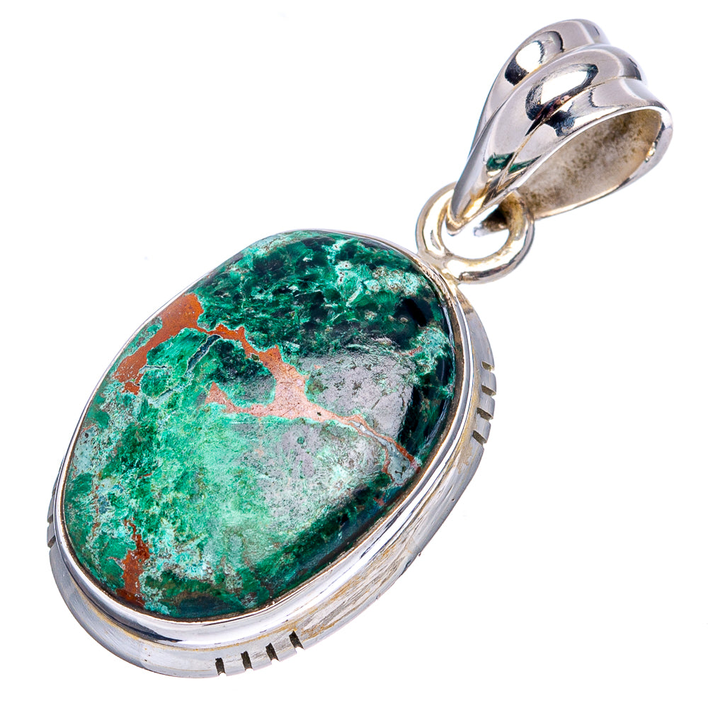 Chrysocolla Pendant 1 3/8" (.925 Sterling Silver)
