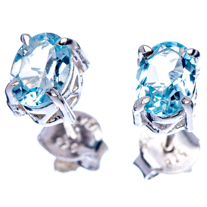 Blue Topaz Dainty Earrings 1/4" (925 Sterling Silver) E2061