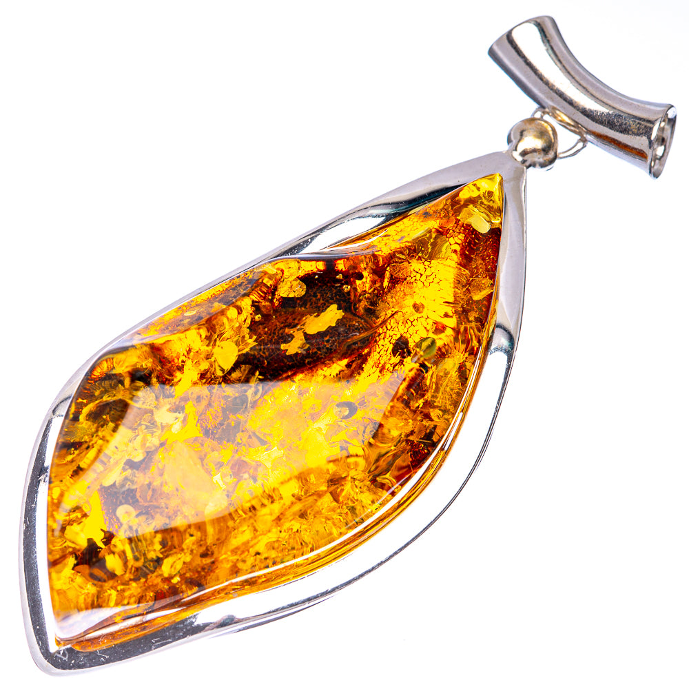 Ana Silver Co Baltic Amber Pendant 2 1/2" (925 Sterlnig Silver)