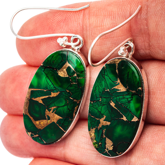 Premium Irish Dahlia Turquoise Earrings 1 7/8" (.925 Sterling Silver)