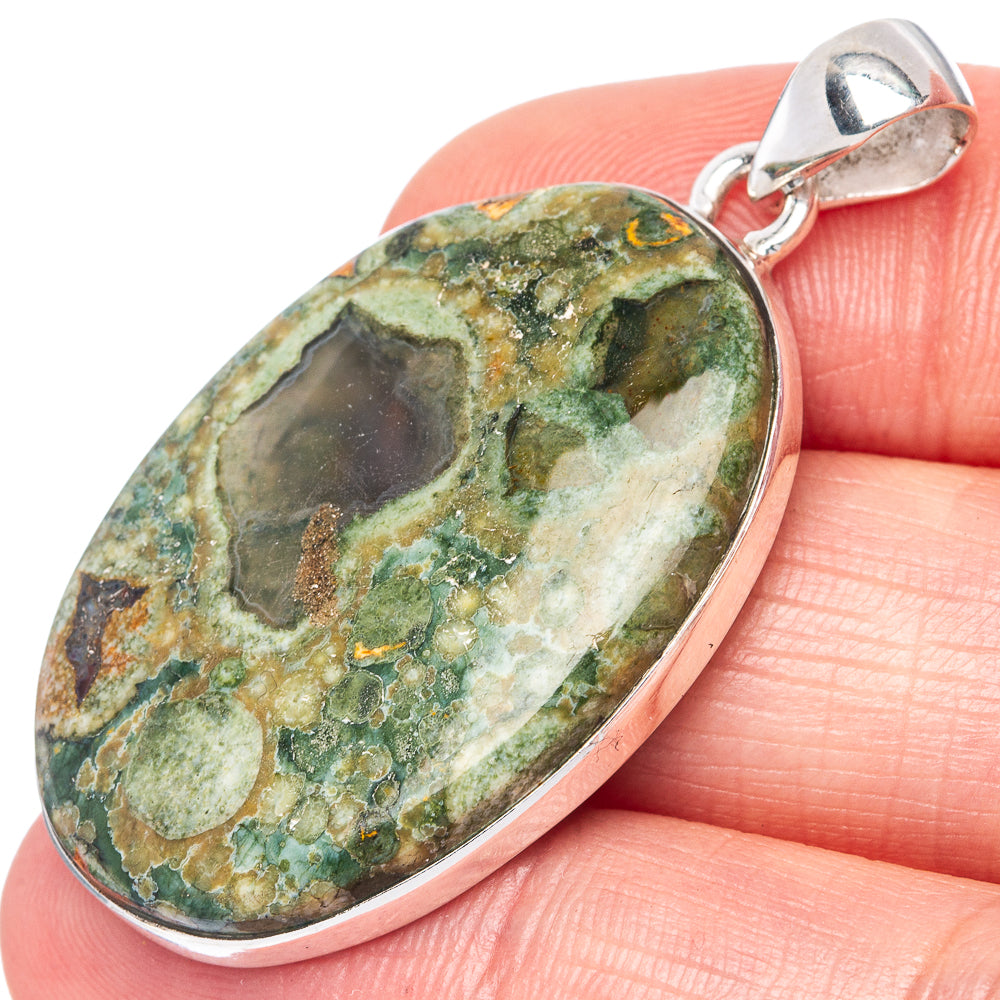 Rainforest Opal Pendant 1 5/8" (925 Sterling Silver) P42212
