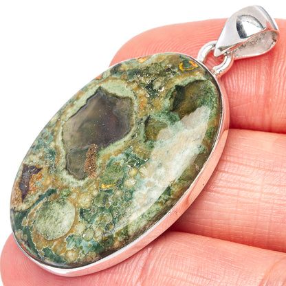 Rainforest Opal Pendant 1 5/8" (925 Sterling Silver) P42212