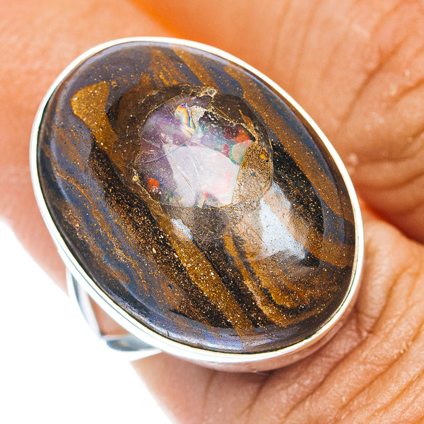 Premium Boulder Opal Ring Size 7 (.925 Sterling Silver)