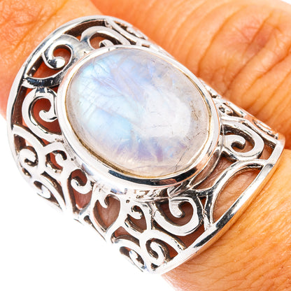 Premium Rainbow Moonstone Ring Size 6 (.925 Sterling Silver)