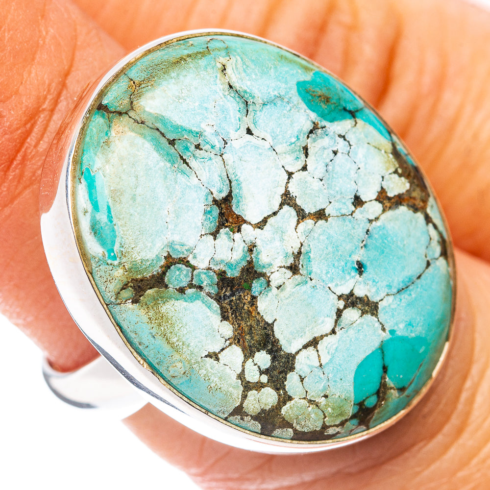 Premium Tibetan Turquoise Ring Size 6 Adjustable (.925 Sterling Silver)