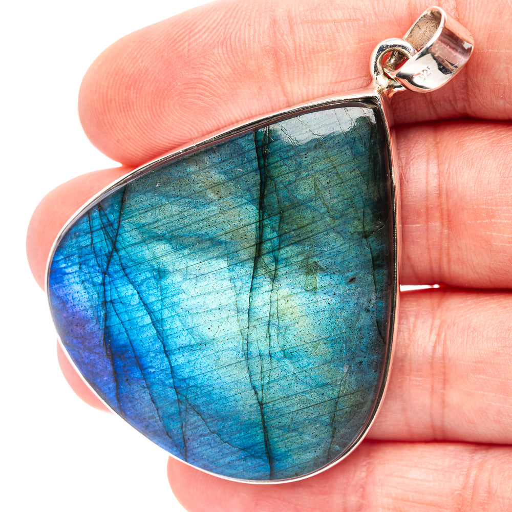Premium Labradorite Pendant 2 1/4" (.925 Sterling Silver)