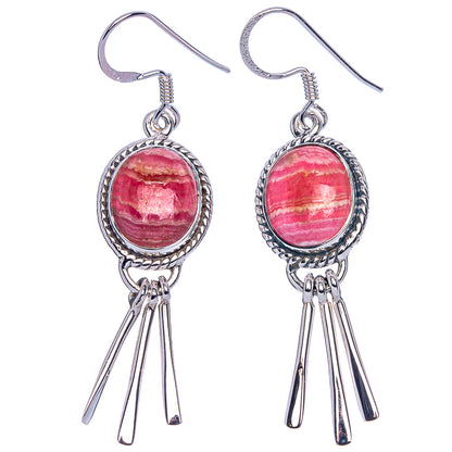 Premium Rhodochrosite Earrings 2 1/8" (925 Sterling Silver) E1195