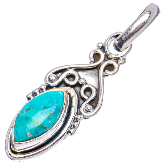 Sterling silver turquoise pendant with oval turquoise cabochon and bail loop