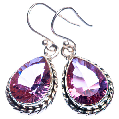 Color Change Alexandrite (Lab.) Earrings 1 3/8" (925 Sterling Silver) E432774