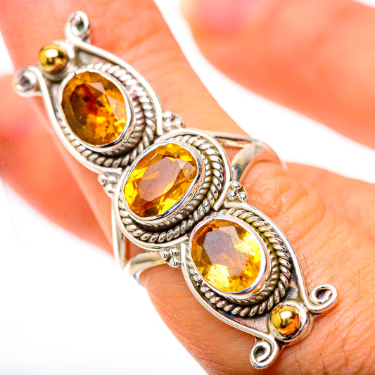 Large Faceted Citrine Ring Size 6.5 (925 Sterling Silver) RING139842