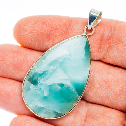 Premium Hemimorphite Pendant 2 1/8" (.925 Sterling Silver)