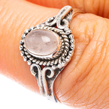 Rose Quartz Dainty Ring Size 6.75 (925 Sterling Silver) R5928