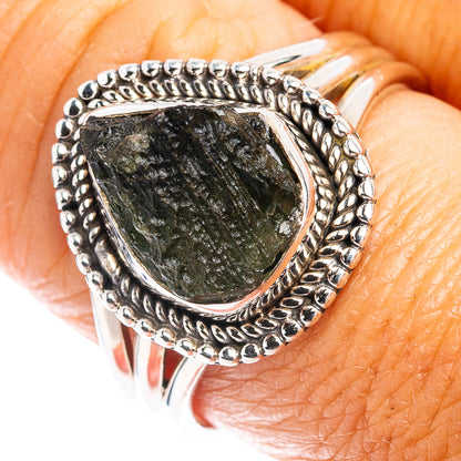 Rare Moldavite Ring Size 9 (.925 Sterling Silver)