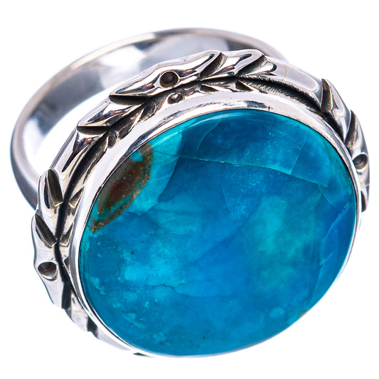 Sterling silver oval opal ring, blue cabochon with leaf-like band details