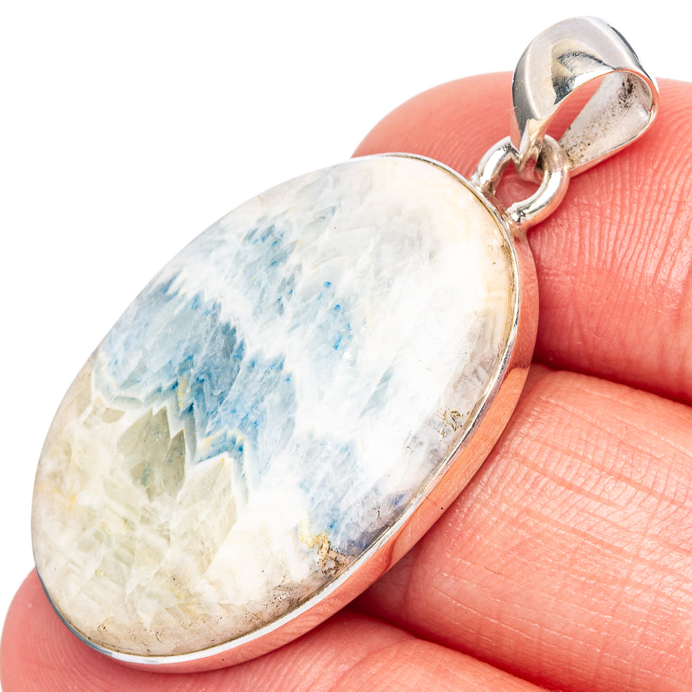 Blue Scheelite Pendant 1 5/8" (925 Sterling Silver) P43123