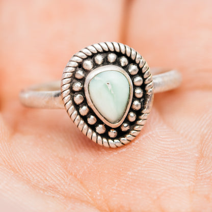 Southwestern Style Paloma Turquoise Ring Size 6 (.925 Sterling Silver)