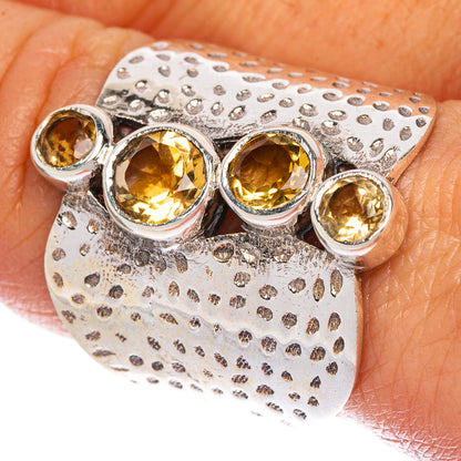 Faceted Citrine Ring Size 9.75 (925 Sterling Silver) R1061