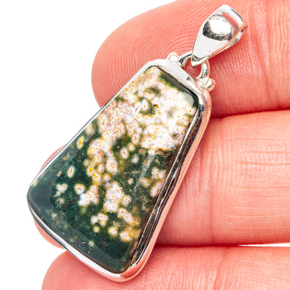 Ocean Jasper Pendant 1 3/8" (.925 Sterling Silver)