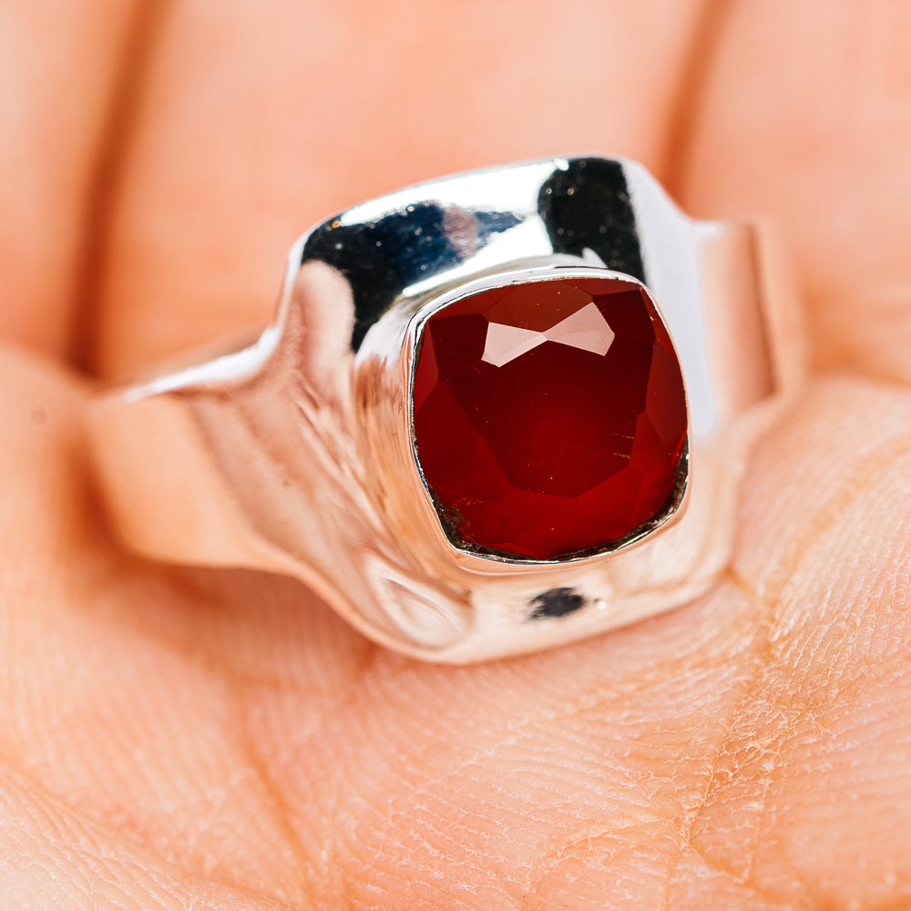 Red Onyx Ring Size 8 (.925 Sterling Silver)