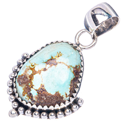Rare Golden Hills Turquoise 925 Sterling Silver Pendant 1 3/8" (925 Sterling Silver) P41940