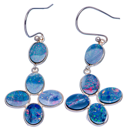 Rare Triplet Opal Earrings 2" (925 Sterling Silver) E433336