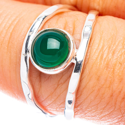 Green Onyx Dainty Ring Size 8 (925 Sterling Silver) R5850