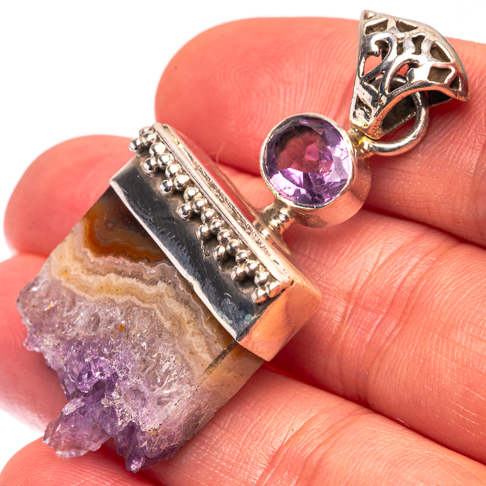 Amethyst Stalactite, Amethyst Pendant 1 7/8" (925 Sterling Silver) P38715