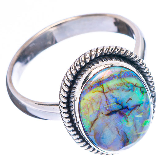 Rare Sterling Opal Ring Size 7.75 (925 Sterling Silver) R4681