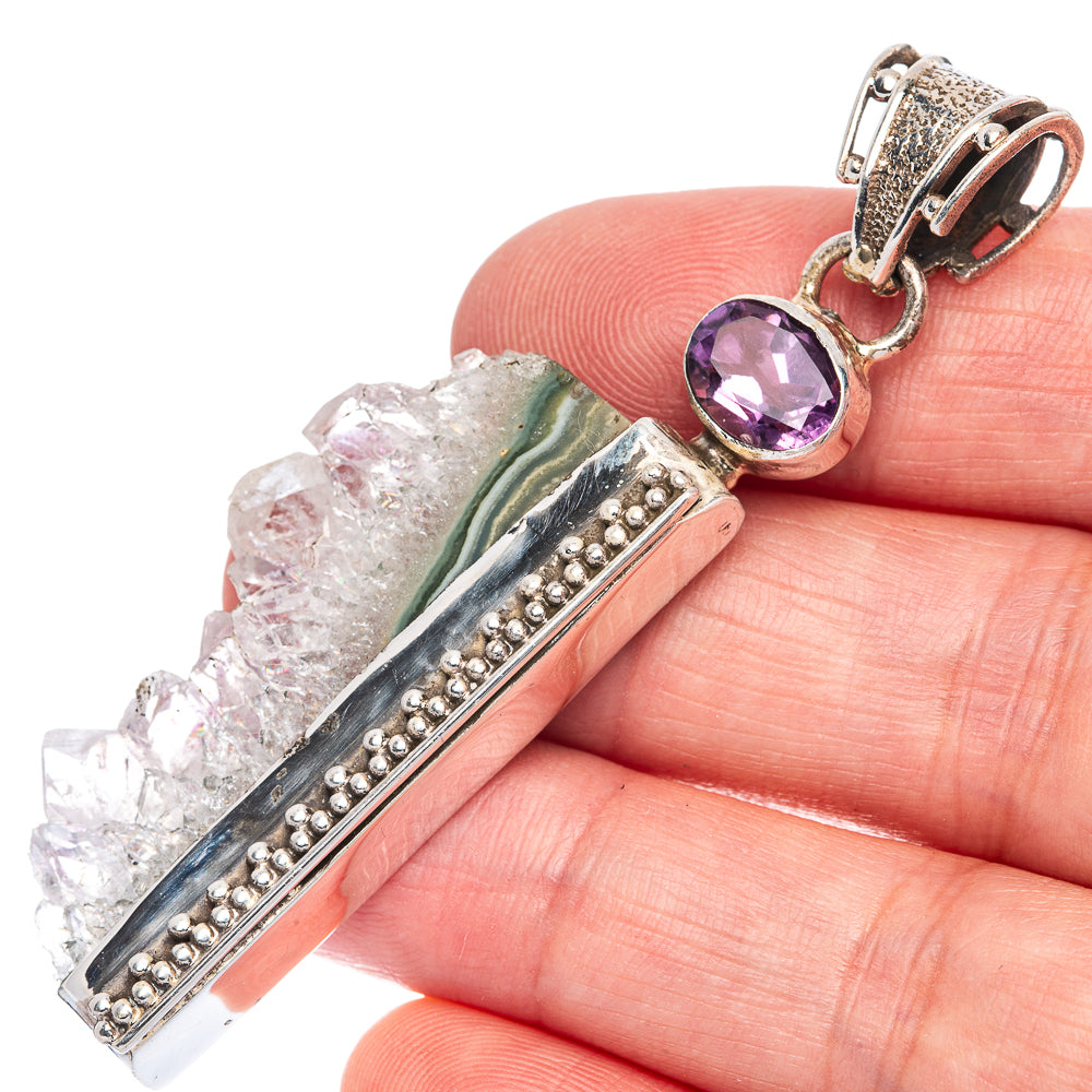 Amethyst Stalactite, Amethyst Pendant 2 5/8" (925 Sterling Silver) P40078