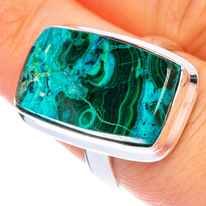 Malachite In Chrysocolla Ring Size 7 (925 Sterling Silver) R144408
