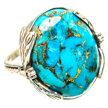 Blue Copper Composite Turquoise Ring Size 7 (925 Sterling Silver) RING139012