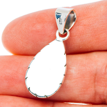 Exclusive Southwestern Style Kingman Turquoise Pendant 1 1/4" (.925 Sterling Silver)