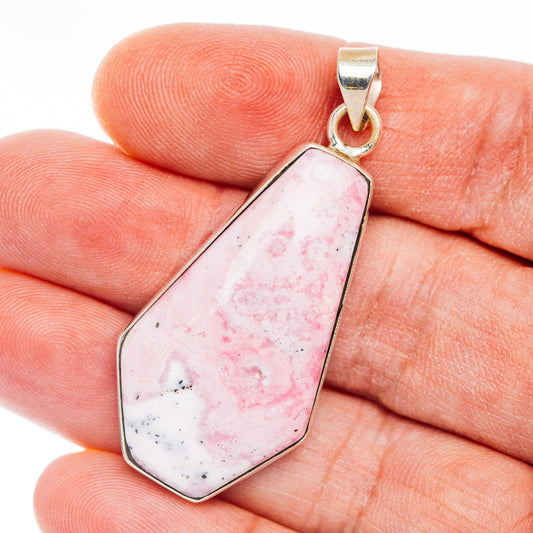 Premium Rhodonite Pendant 1 7/8" (.925 Sterling Silver)