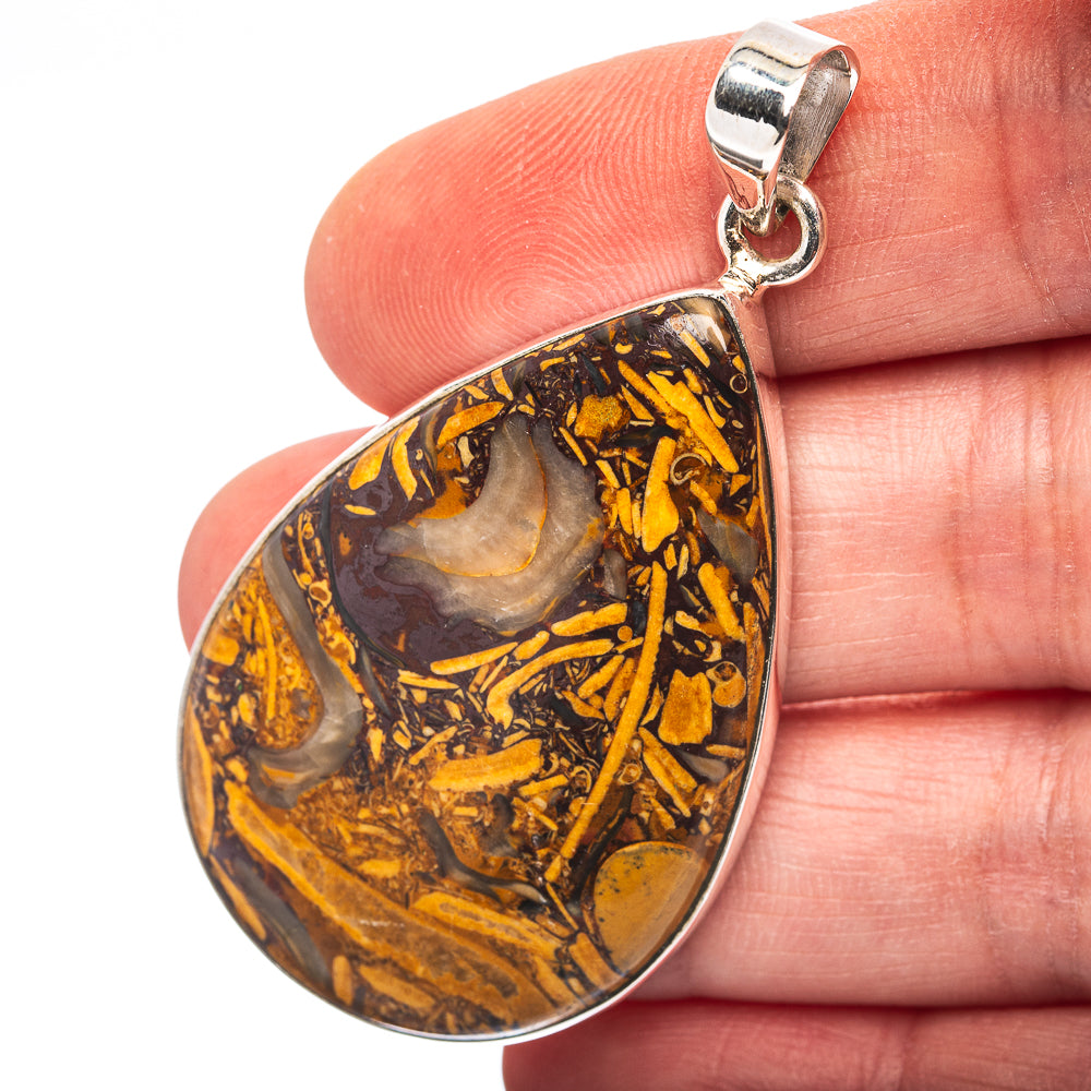 Miriam Jasper Pendant 2 1/8" (.925 Sterling Silver)