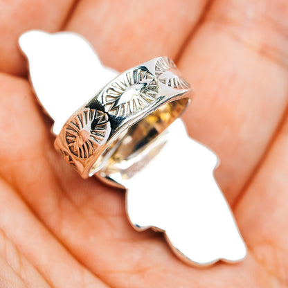 Exclusive Southwestern Style Campitos Turquoise Ring Size 7 Adjustable (.925 Sterling Silver)
