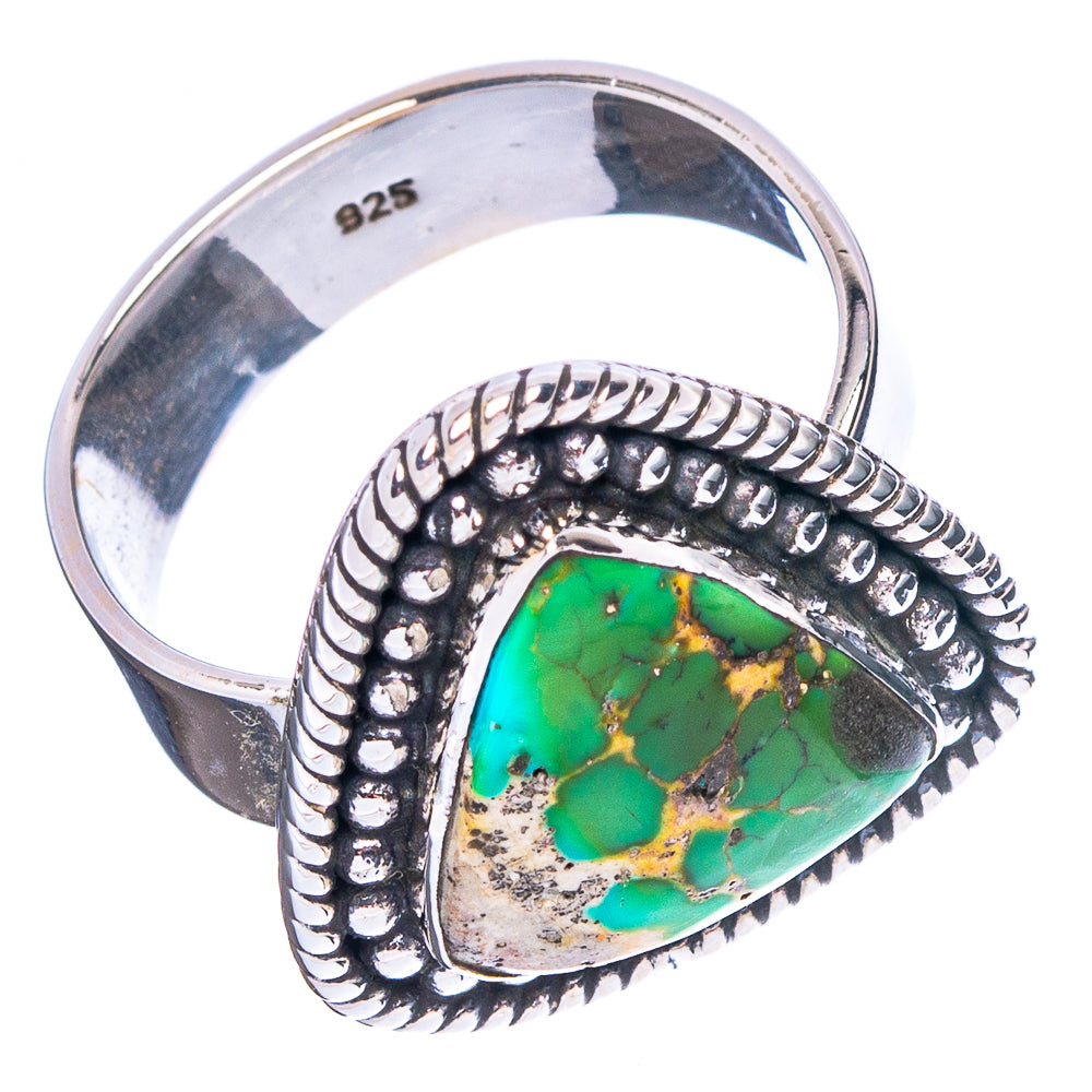 Sonoran Gold Turquoise Native Style Ring Size 7 Adjustable (.925 Sterling Silver) Exclusive