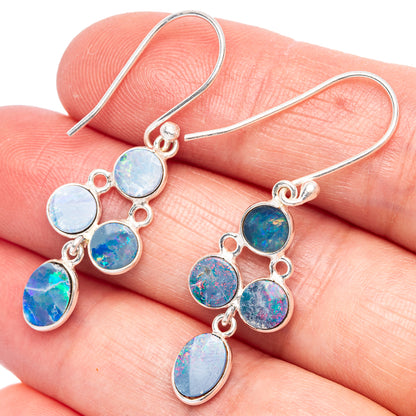 Rare Triplet Opal Earrings 1 5/8" (925 Sterling Silver) E433343