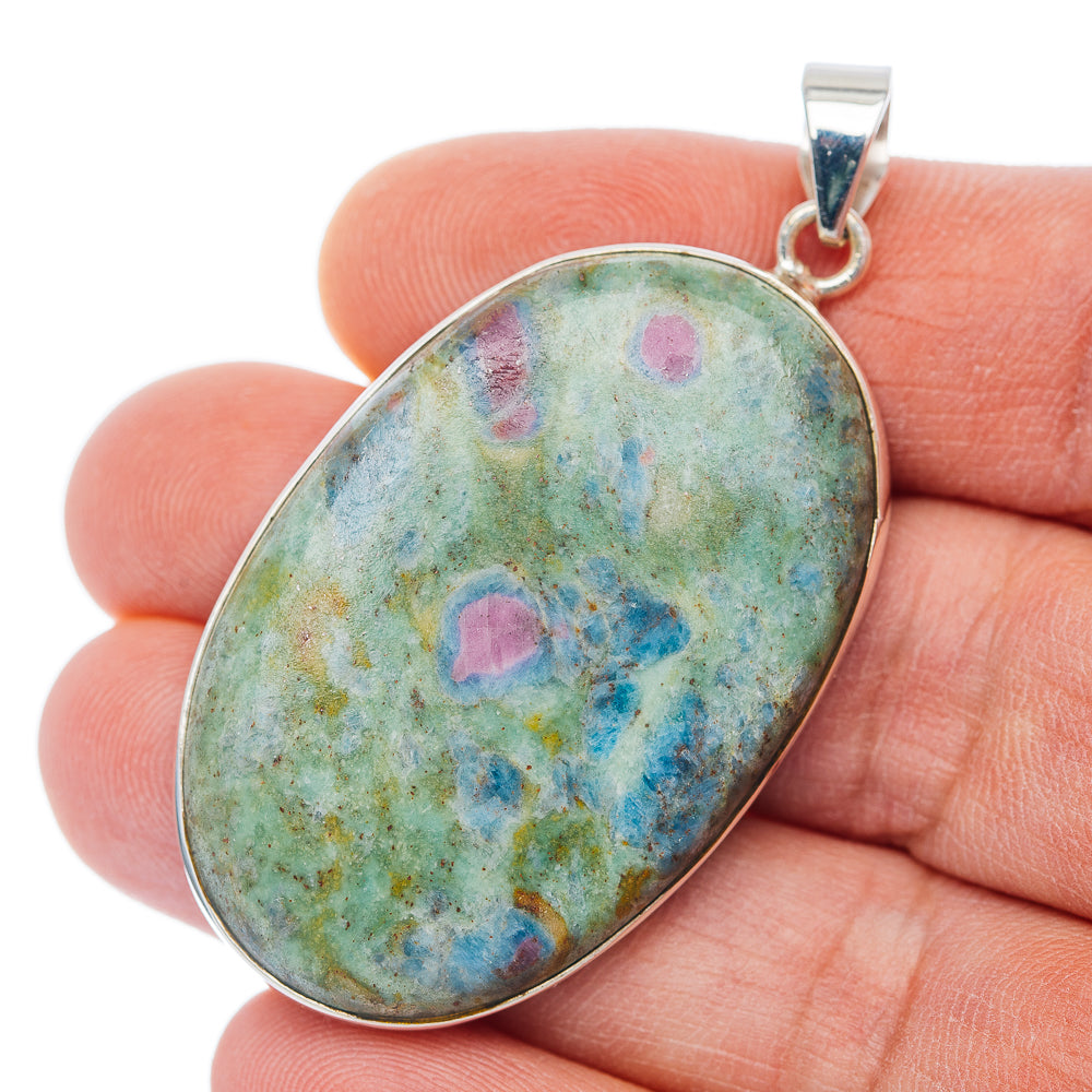 Premium Ruby Fuchsite Pendant 2 1/8" (.925 Sterling Silver)