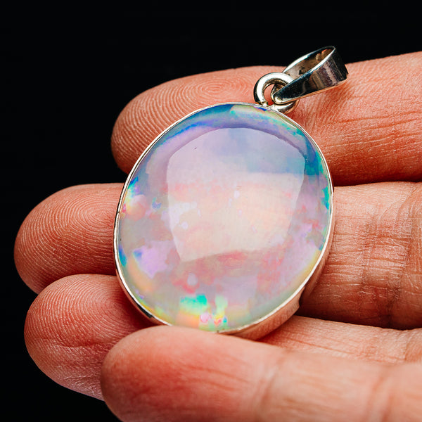 40.15ct Ethiopian Water Opal Pendant 1 3/4" (.925 Sterling Silver)