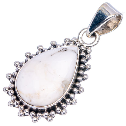 Howlite Pendant 1 3/8" (.925 Sterling Silver)