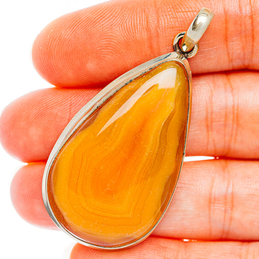 Lake Superior Agate Pendant 2" (German Silver)