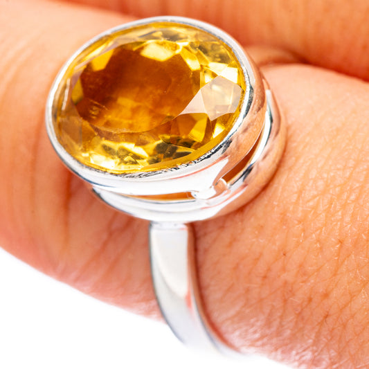Faceted Citrine Ring Size 8.75 (925 Sterling Silver) R4591