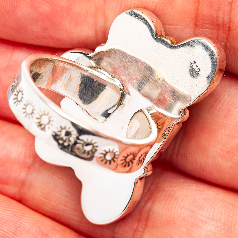 Exclusive Sonoran Gold, Palomino, Number 8 Mine Turquoise Ring Size 9 Adjustable (.925 Sterling Silver)