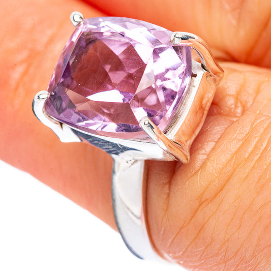 Faceted Amethyst Ring Size 6.75 (925 Sterling Silver) R4508