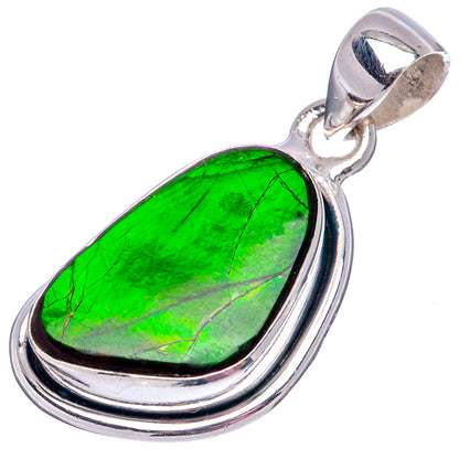 Premium Canadian Ammolite Pendant 1 1/4" (.925 Sterling Silver)