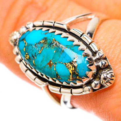 Blue Copper Composite Turquoise Ring Size 8.5 (925 Sterling Silver) RING139803