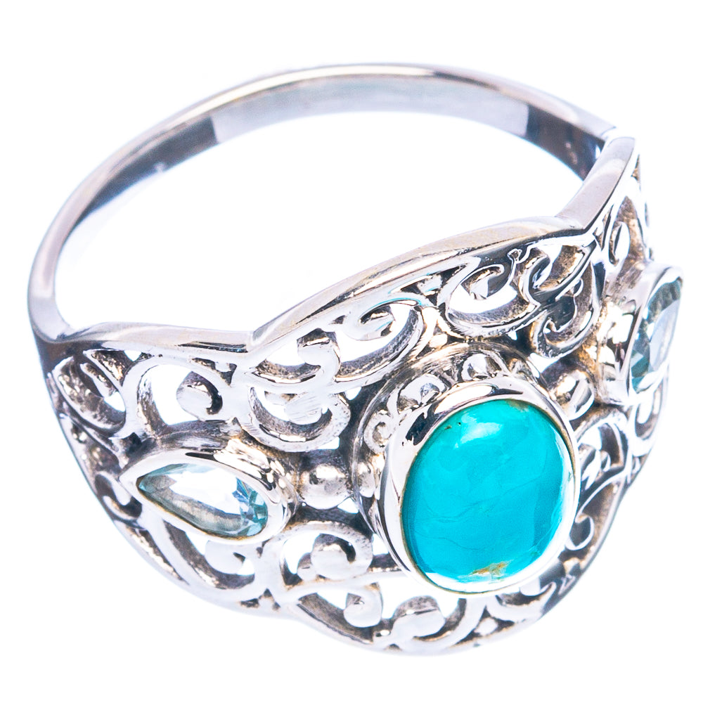 Rare Arizona Turquoise Ring Size 9 (925 Sterling Silver) R4820