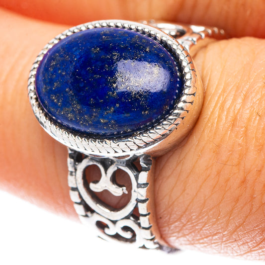 Lapis Lazuli 925 Sterling Silver Ring Size 7.75 (925 Sterling Silver) R5403