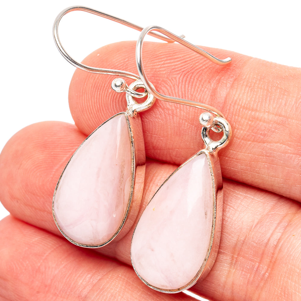 Pink Opal Earrings 1 5/8" (.925 Sterling Silver)