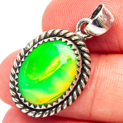 Aurora Opal Pendant 1 1/4" (.925 Sterling Silver)